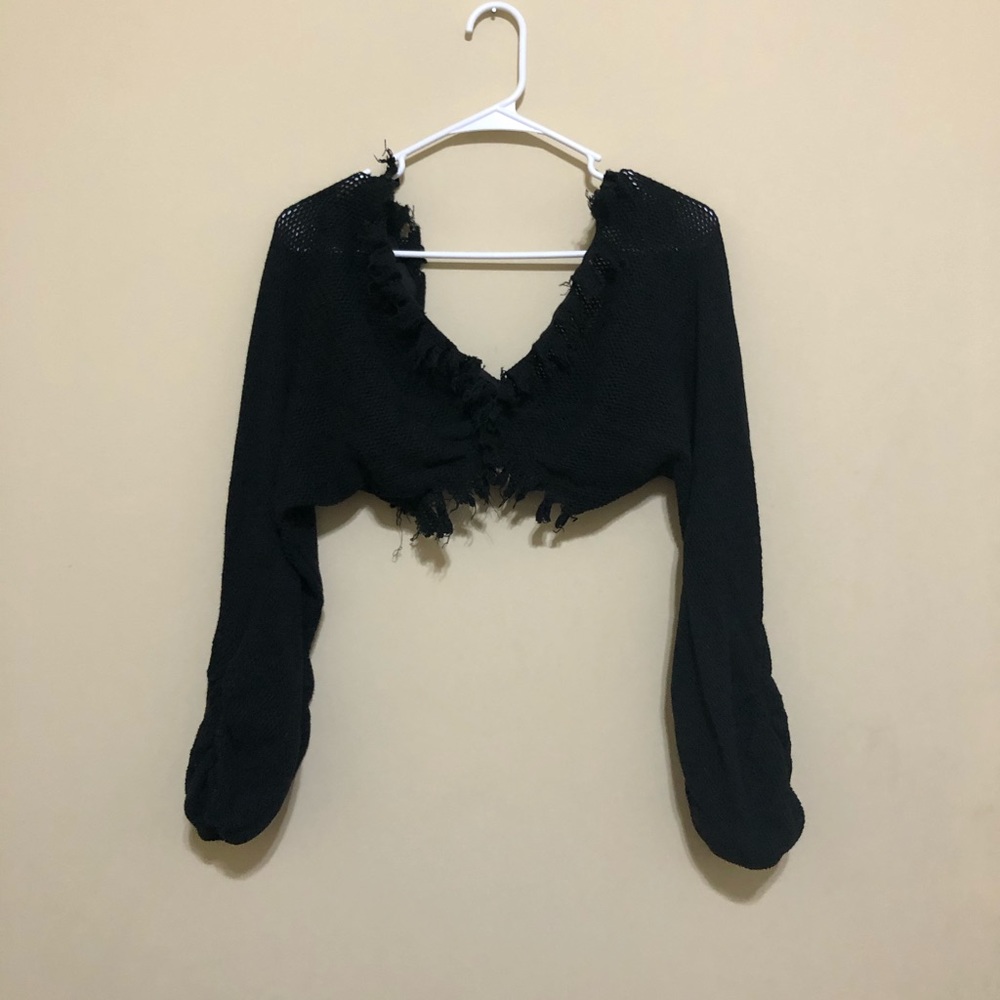 Naked wardrobe raw hem crop top
